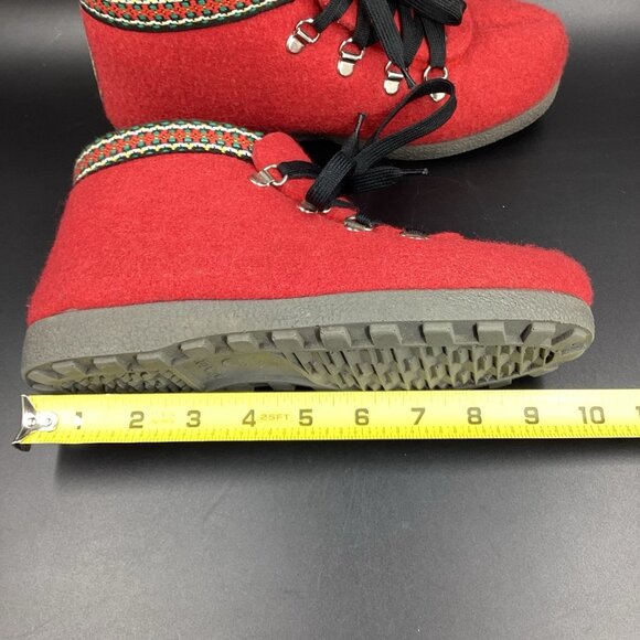 Nye Nesna Lobben Ankle Boots Winter Red Wool Felted Norwegian Norway Red Sz 37 - Picture 11 of 14